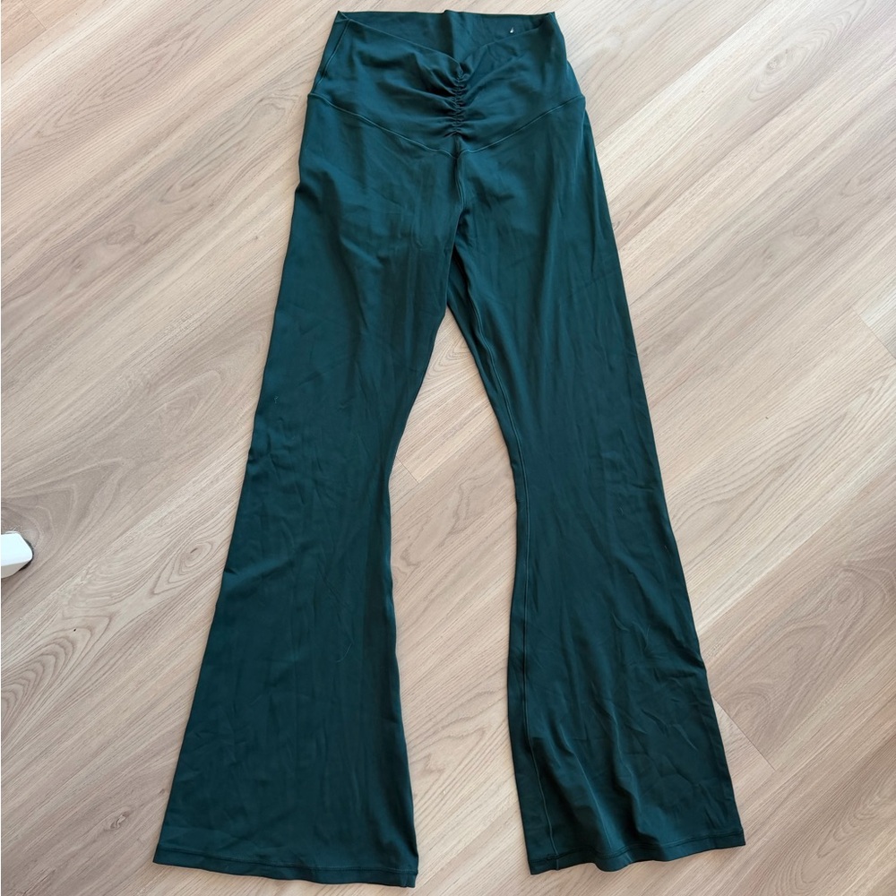 Aerie High-Waist Flared Yoga Pants in Deep Green